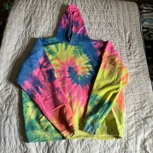 Rainbow tie dye hoodie